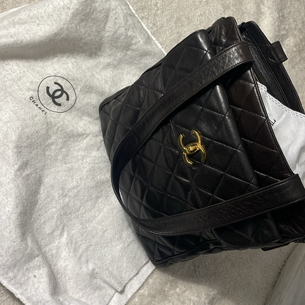 AUTHENTIC CHANEL shoulder bag dark brown leather - Picture 14 of 14